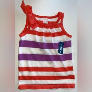 Old Navy Birds of Paradise Striped Bow Shoulder, Size 18-24 Months